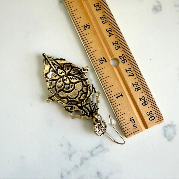 Vintage Style Dove Bird Baroque Earrings Micro Mosaic Style Floral Ornate NEW - Picture 12 of 13